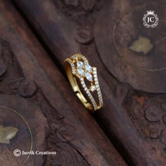 Sparkling Marquise Cluster Gold-Plated Adjustable Ring Finger  Ring - JCFR140