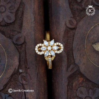 143 Gold Finish Full White AD Ring 199 (2)