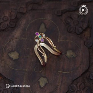 Impon Panchaloha Vanki Ring with Multi-Color Stones - JCFR144
