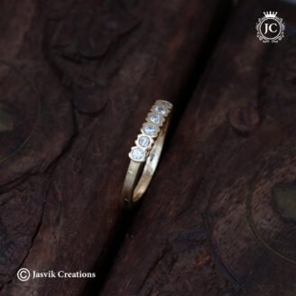 Impon Panchaloha White Stone Line Finger Ring - JCFR145