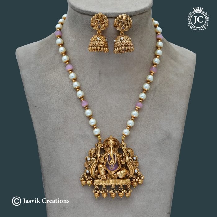 243 Traditional Pink Big Vinayagar Pendent with Pearl Mid Harm- JCHM243 - 750 (2) 243 Traditional Pink Big Vinayagar Pendent with Pearl Mid Harm- JCHM243 - 750 (2)
