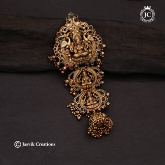 Traditional Antique Matte Finish Goddess Lakshmi Jada Billai - JCHB034