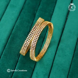 AD White Stone Bangle- JCBN375