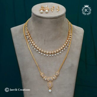 Exquisite Micro-Plated AD & Pearl Combo Set - JCCM040