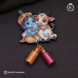 Divine Baby Krishna and Cow Manjal Kumkum Return Gift - ( Minimum Order 25 Pc / Rs.13 Per PC ) - JCVU045
