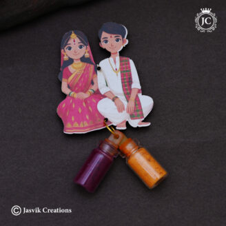 Traditional South Indian Couple Manjal Kumkum Return Gift - ( Minimum Order 25 Pc / Rs.13 Per PC ) - JCVU046