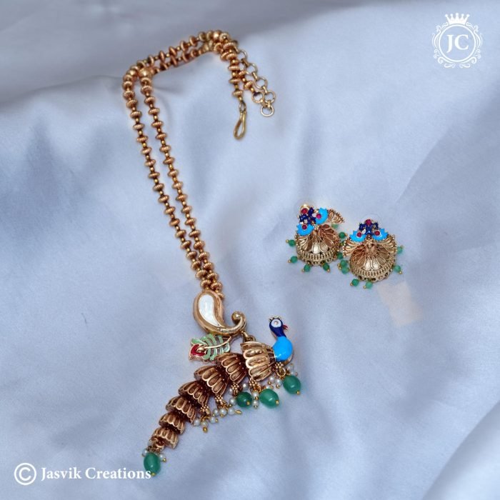 754 Matte finish unique Peacock chain -( JCCH754 ) -750rs (3)