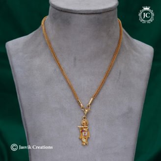 Traditional Gold-Forming Krishna Pendant Chain Set (18", 24" & 30" Available) - JCCH761