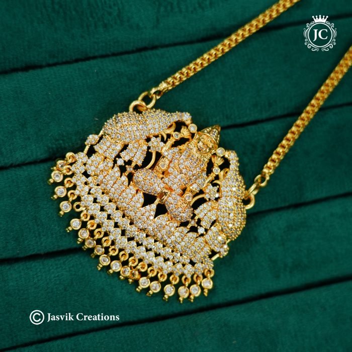 767 AD Gajalakshmi Pendent with Gobi Chain( 30 Only) -JCCH767 -1150 1250 (2)