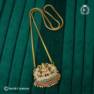 AD Gajalakshmi Pendent (Multi) with Gobi Chain - JCCH768