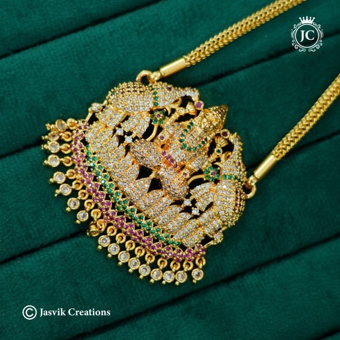 770 AD Gajalakshmi Pendent with Net Chain- JCCH770 - ( 30 Only) - 1150 1250 (3)