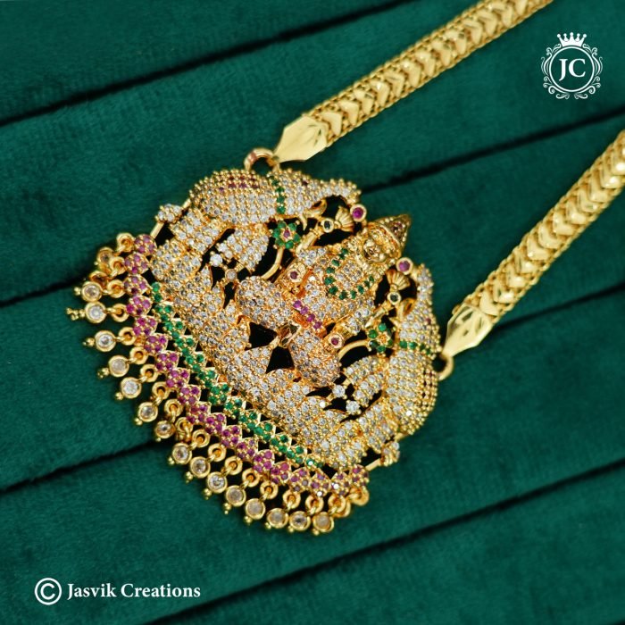 771 AD Gajalakshmi Pendent with PattaChain Chain -JCCH771 ( 30 Only) - 1150 1250 (2)