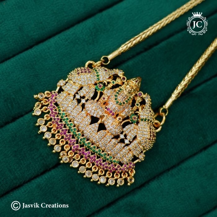 772 AD Gajalakshmi Pendent with Smooth Chain-JCCH772 ( 30 Only) - 1150 1250 (3)