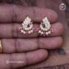 799 Impon peacock (Red White) earring -JCER799 - 260rs (2)