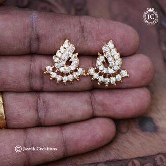 800 Impon peacock earring( Full White ) -JCER800- 260rs (4)