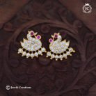 802 Impon Swan earring( Red White) - JCER802 270rs (9)