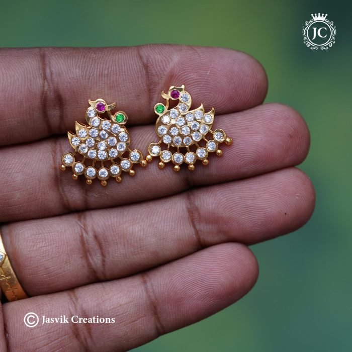 804 Impon Swan earring ( Multi )- JCER804 270rs (9)