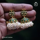 813 Real Kemp HAnd MAde Jhumka with Pearl-JCER813 - 1299 (4)
