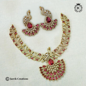 Victorian AD Royal Peacock Motif  Necklace - JCNL889