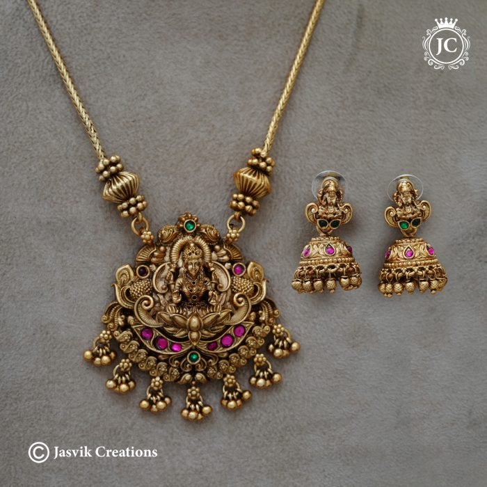 905 Matte LAkshmi Necklace-JCNL905 -375 (3) 905 Matte LAkshmi Necklace-JCNL905 -375 (3)