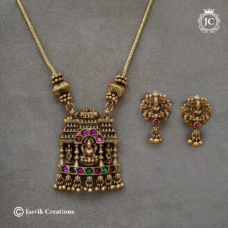 906 Matte Temple LAkshmi Necklace-JCNL906 -350 (3)
