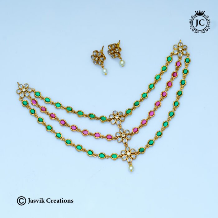 914 Premium Uncut (Multi ) Layer Necklace - JCNL914 -650 (5)