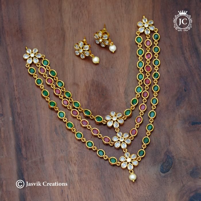 914 Premium Uncut (Multi ) Layer Necklace - JCNL914 -650 (6)