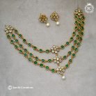 915 Premium Uncut Layer (Green) Necklace-JCNL9125 - 650 (1)