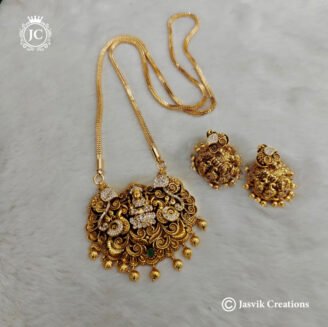 Heavy Antique Lakshmi Dollar with Big Jhumka ( 30 Inch Only ) - JCCH762