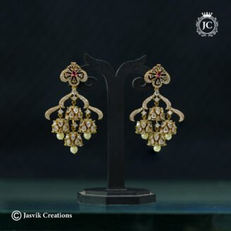 Premium 3-Tier Layered CZ Jhumka Earrings - JCER810