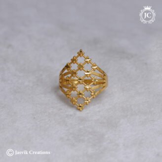 Traditional Diamond-Lattice Gold-Plated Forming Ring - JCFR153
