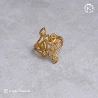 Elegant Leaf Cluster Gold-Plated Forming Ring - JCFR154