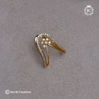 Antique Full White CZ Floral Vanki Ring - JCFR161