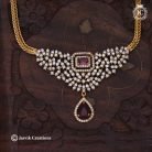 182 Antique-Finish-Simple-AD-necklace--Red -JCNL182-450-(25)