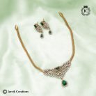 185 Antique-Finish-Simple-AD-necklace--Green -JCNL185-450-(18)