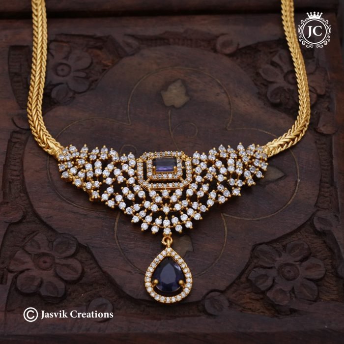 187 Antique-Finish-Simple-AD-necklace- Lavender JCNL187--450-(17)