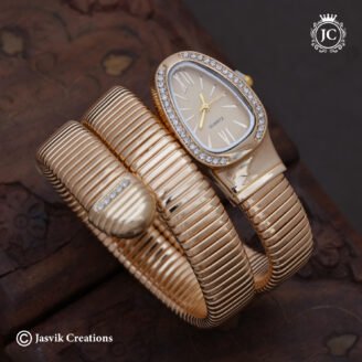 Chic Crystal-Studded Snake Style Flexible Wrap Wristwatch - JCWH28