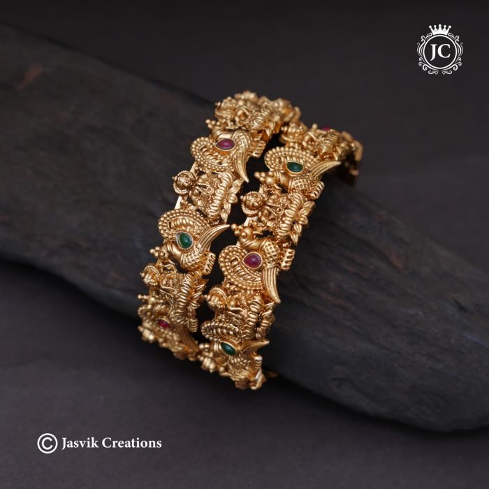 294 MAtte-Finsh-Laskhmi--with-Peacock-Bangle- JCBN294--299-(1)