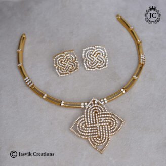 Antique Hasli Interlocking Kolam Pendant Set- JCNL302