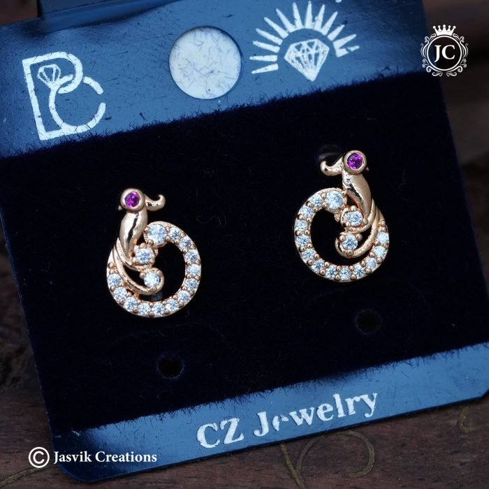 57 Simple Rose Gold Ear Rings - JCRG057- 99 (2) 57 Simple Rose Gold Ear Rings - JCRG057- 99 (2)