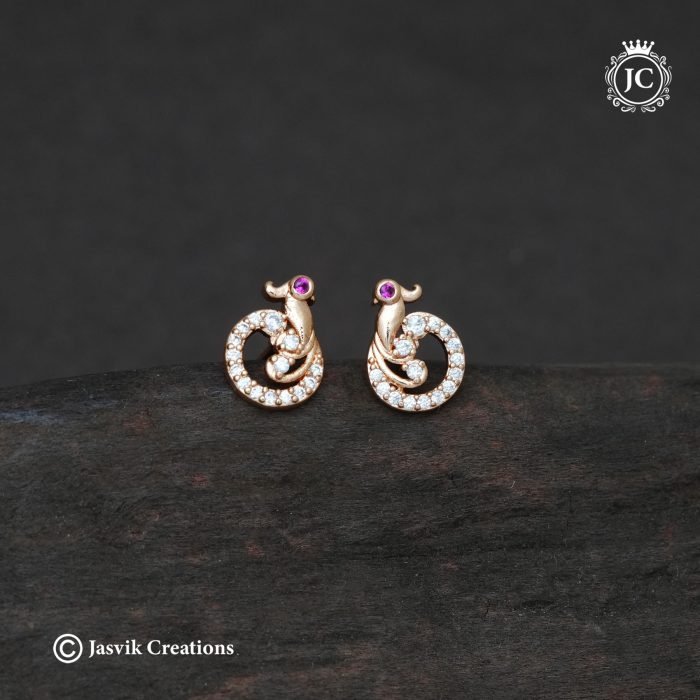 57 Simple Rose Gold Ear Rings - JCRG057- 99 (3) 57 Simple Rose Gold Ear Rings - JCRG057- 99 (3)