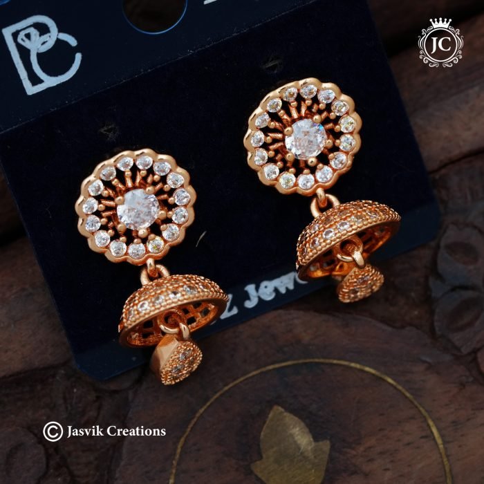 68 Rose Gold Jhumka Ear Ring - JCRG068- 180 (2)