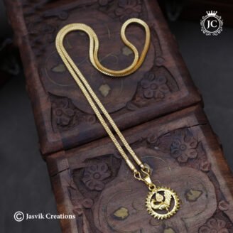 Divine Gold-Forming Divine Vel & Peacock (Mayil) Short Chain - JCCH779