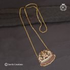 782 AD Stone Gajalakshmi Pendant Long Haram with Gobi Chain (5) - JCCH782-1250
