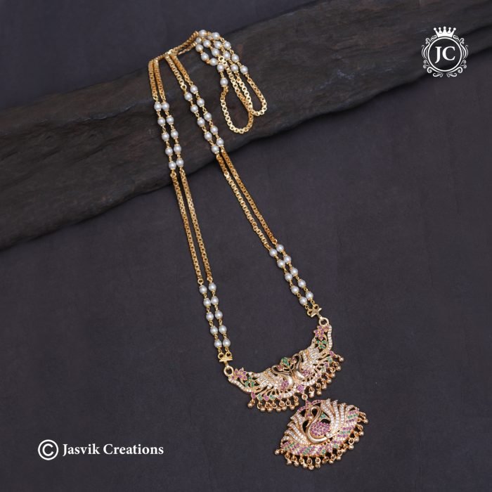 785 Microplastics 2 line pearl chain with peacock dollar-JCCH785 1199 (1) 785 Microplastics 2 line pearl chain with peacock dollar-JCCH785 1199 (1)