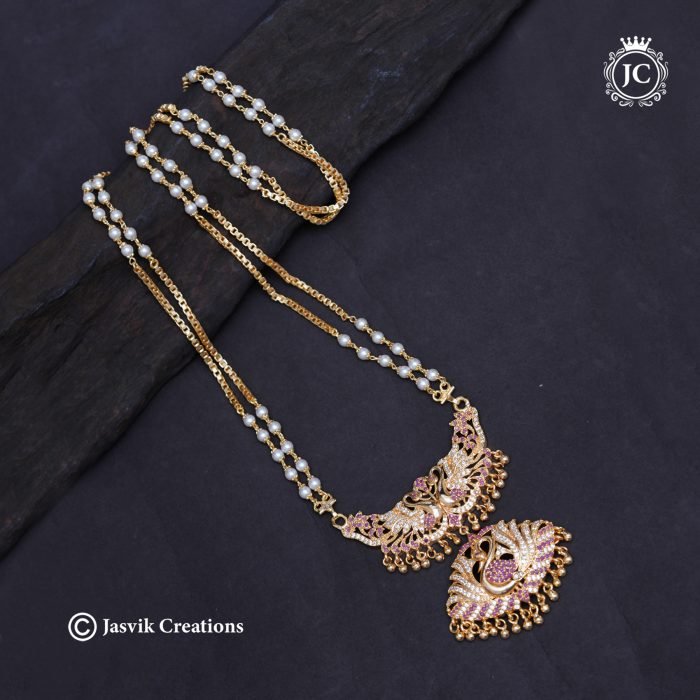 785 Microplastics 2 line pearl chain with peacock dollar-JCCH785 1199 (2) 785 Microplastics 2 line pearl chain with peacock dollar-JCCH785 1199 (2)