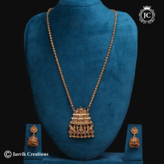 Matte-Finish-Dollar-Chain-with-Golden-Beads-(30 Inch Only) - JCCH787