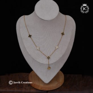 Premium Anti-Tarnish Gold-Plated Clover Lariat Chain Necklace - JCNL926