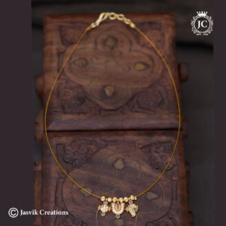 Traditional Gold-Plated Invisible Thread Namam Pendant Necklace - JCNL933
