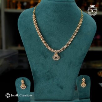 Sparkling Diamond Replica Full White AD Necklace -JCNL011